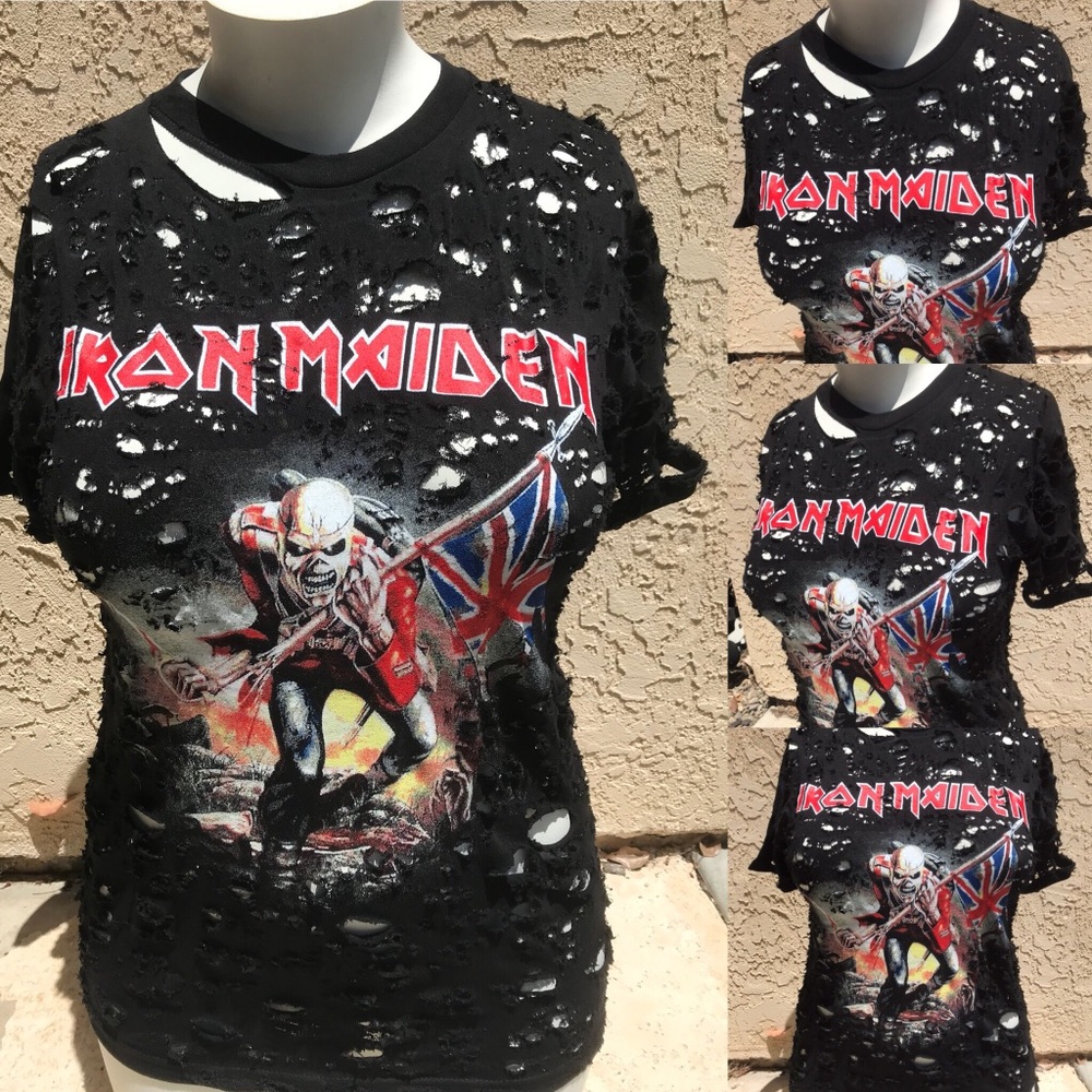 Iron Maiden trooper trashed band tee